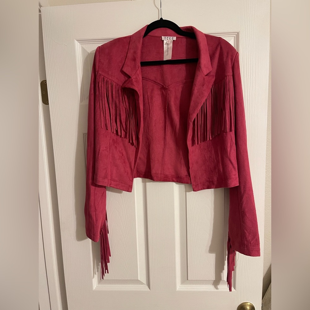 TCEC Pink Western Fringe Jacket/Blazer